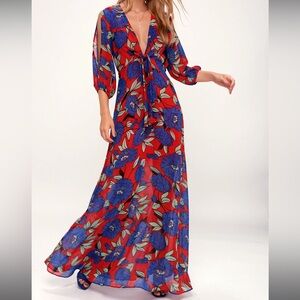 Lulus Blossoming Beauty Red Floral Print Long Sleeve Maxi Dress
Lulus